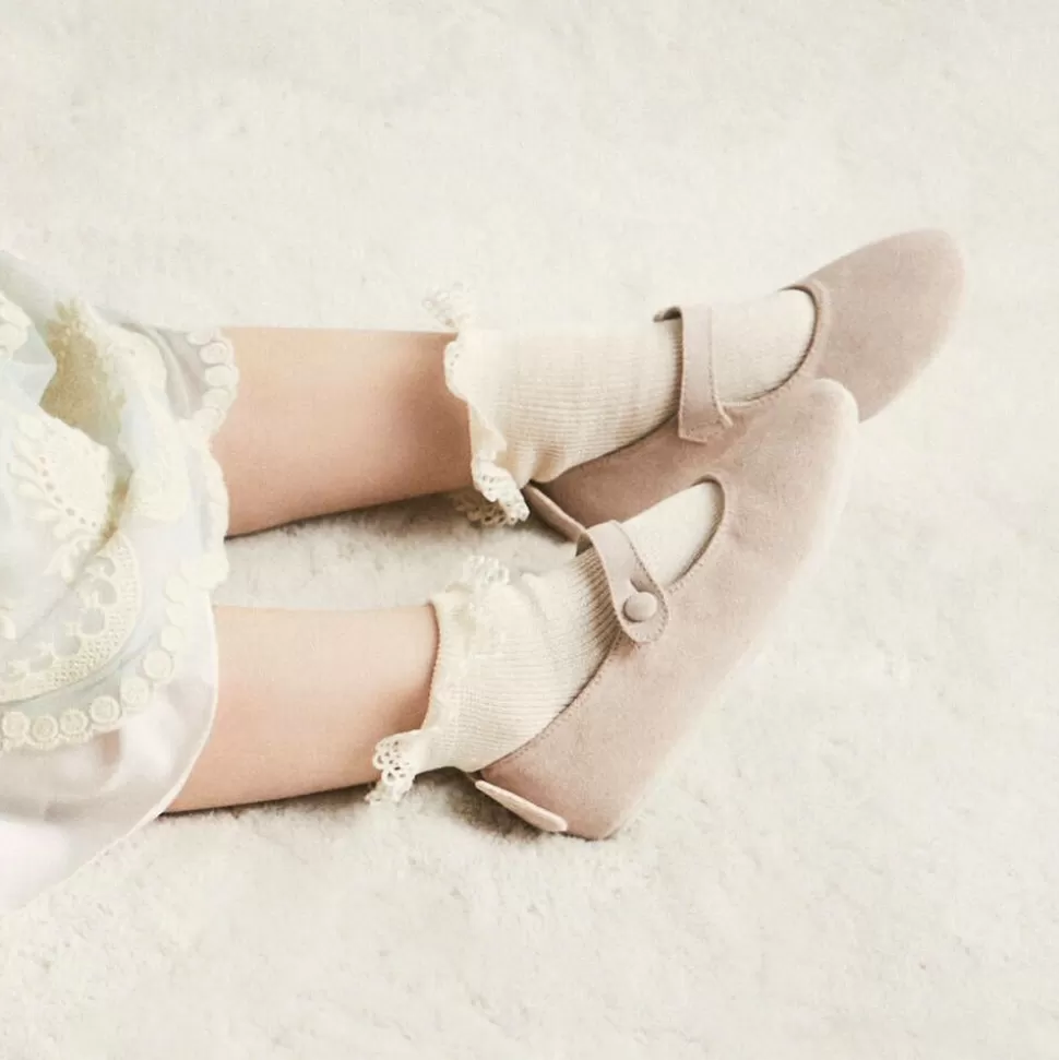 Story Loris Girls Ivory Cotton Ruffle Socks^ Socks