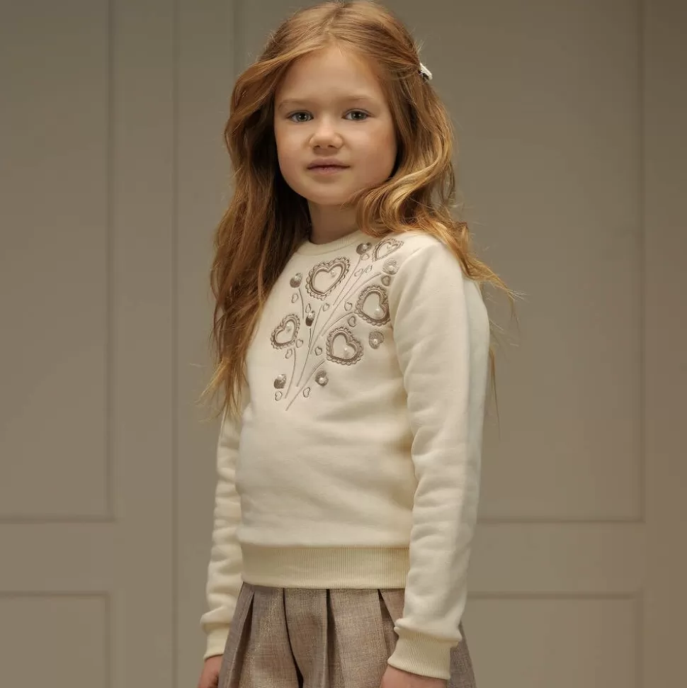 Le Chic Girls Ivory Cotton Sweatshirt^ Tops