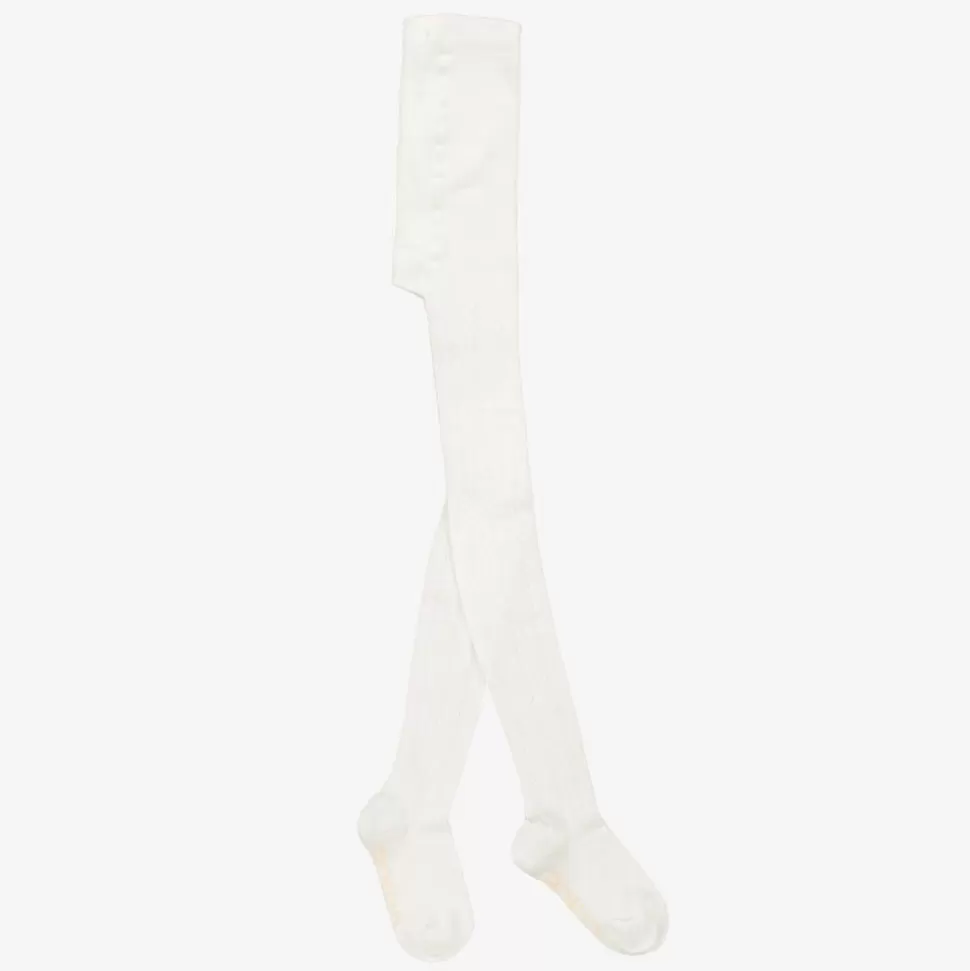 Chloé Girls Ivory Cotton Tights^ Tights