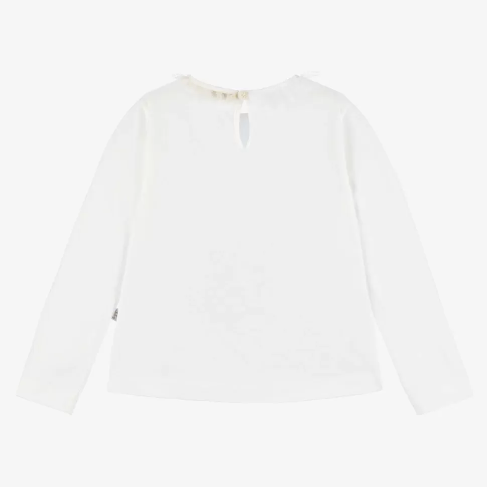 Il Gufo Girls Ivory Cotton Top^ Tops