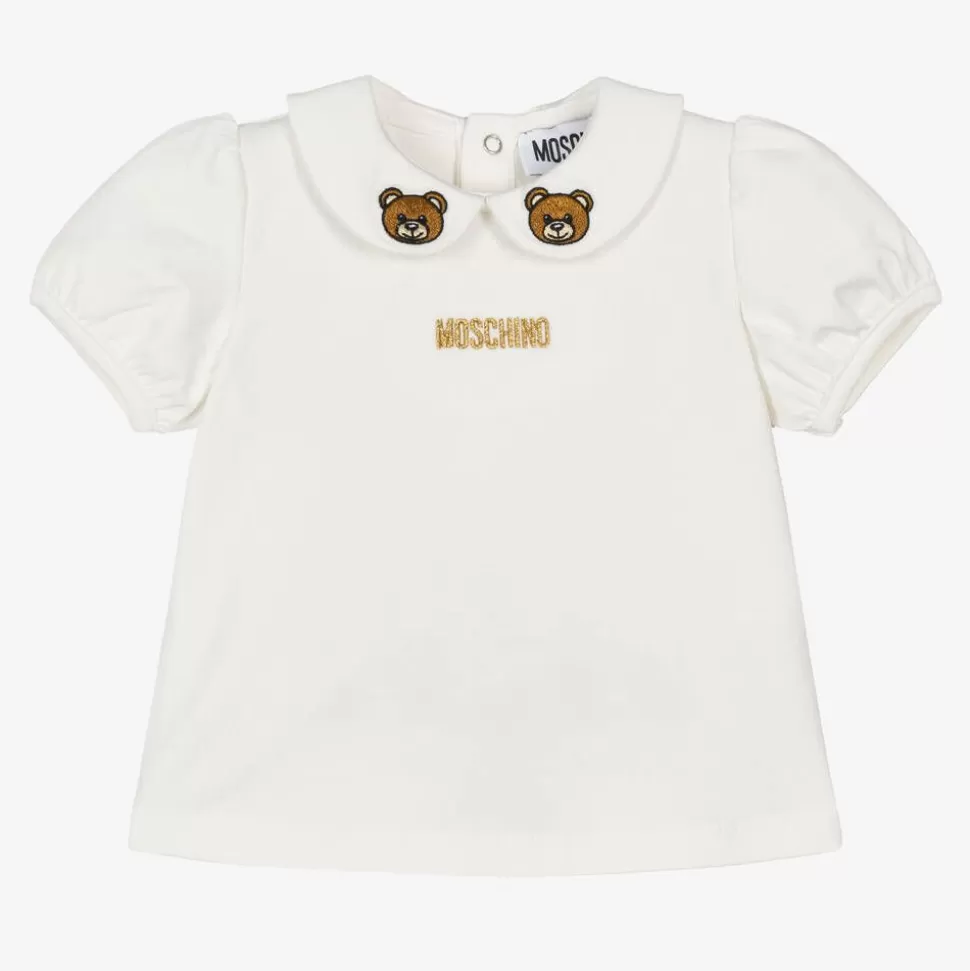 Moschino Baby Girls Ivory Cotton T-Shirt^ Tops