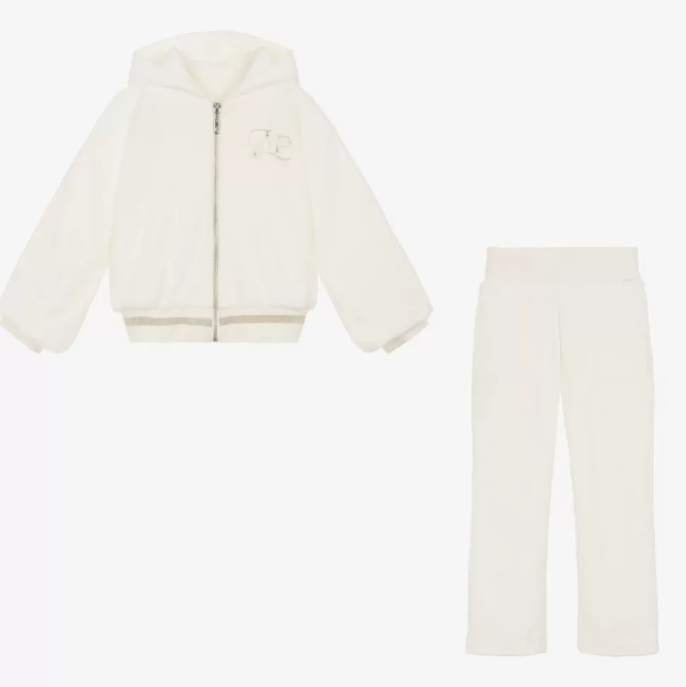 Lapin House Girls Ivory Cotton Velour Tracksuit^ Tracksuits