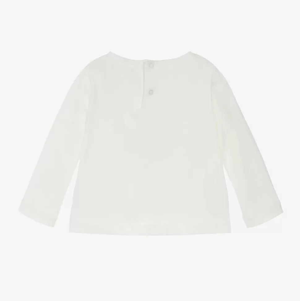 Il Gufo Girls Ivory Deer Cotton Top^ Tops