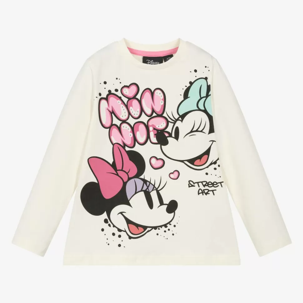 iDO Baby Girls Ivory Disney Print Cotton Top^ Tops