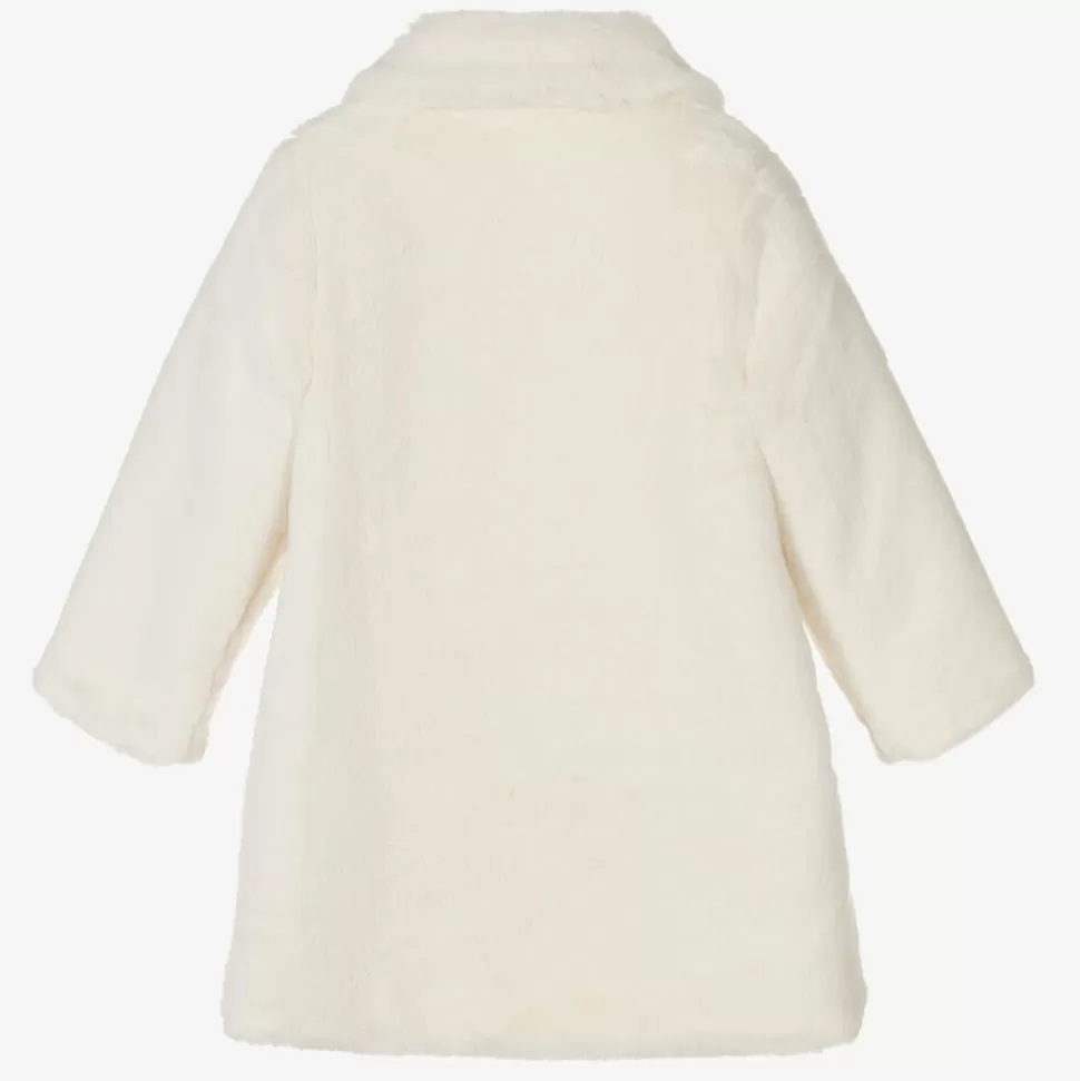 Paz Rodríguez Girls Ivory Faux Fur Coat^ Coats & Jackets