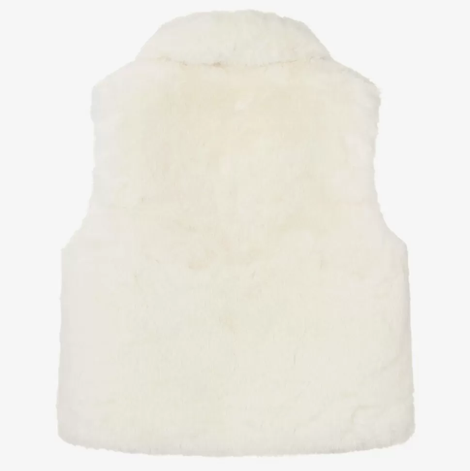 Bowtique London Girls Ivory Faux Fur Gilet^ Coats & Jackets