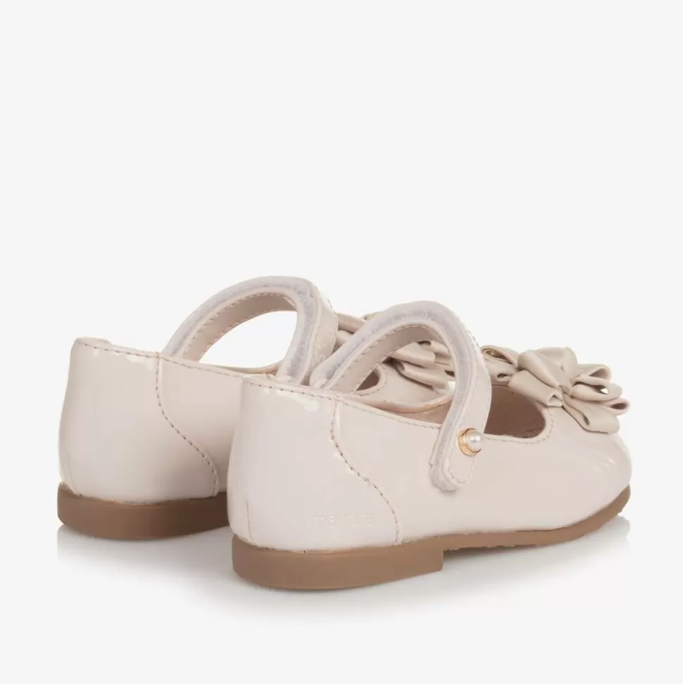 Mayoral Girls Ivory Faux Patent Leather Shoes^ Bar Shoes | Bar Shoes
