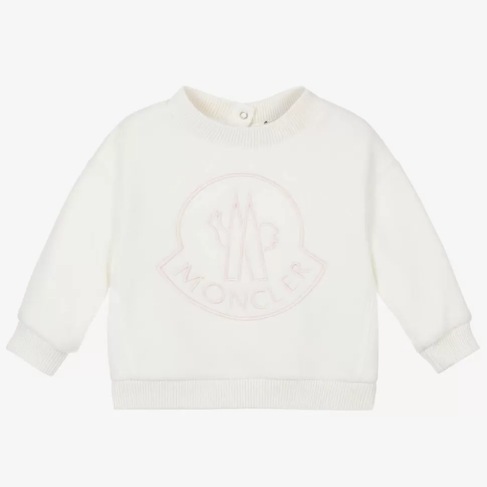 Moncler Enfant Girls Ivory Fleece Sweatshirt^ Tops