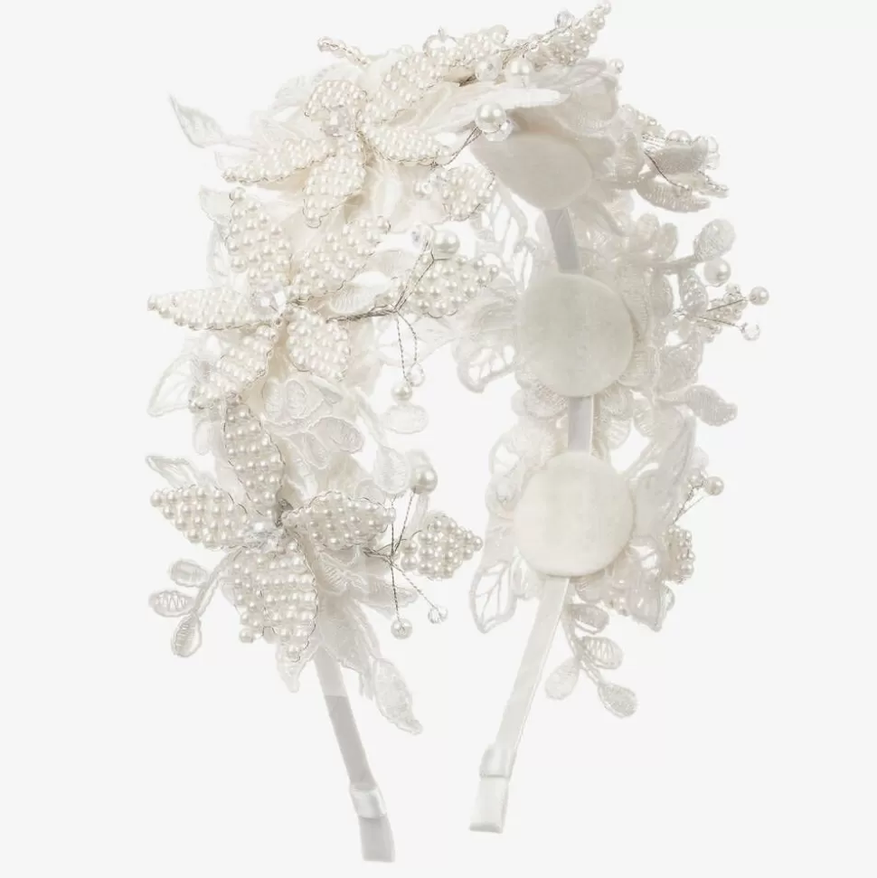Sienna Likes To Party Girls Ivory Floral Hairband^ Hair Accessories