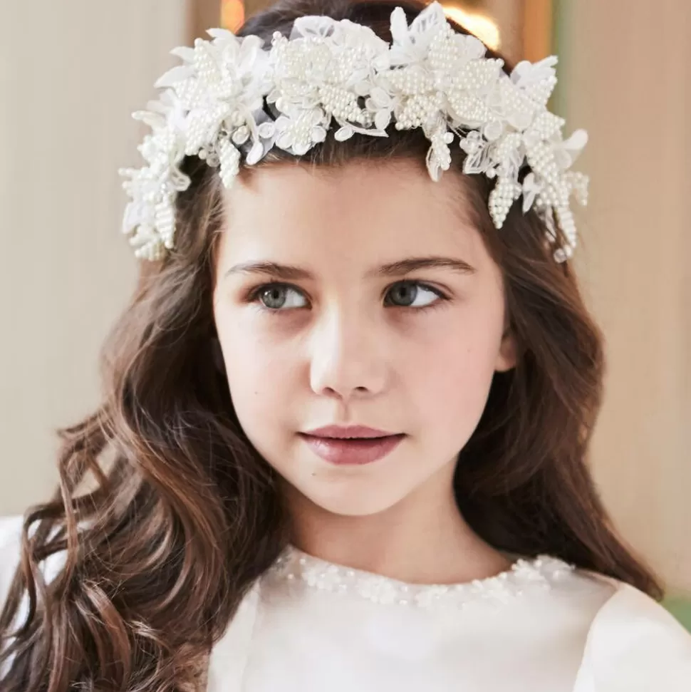 Sienna Likes To Party Girls Ivory Floral Hairband^ Hair Accessories
