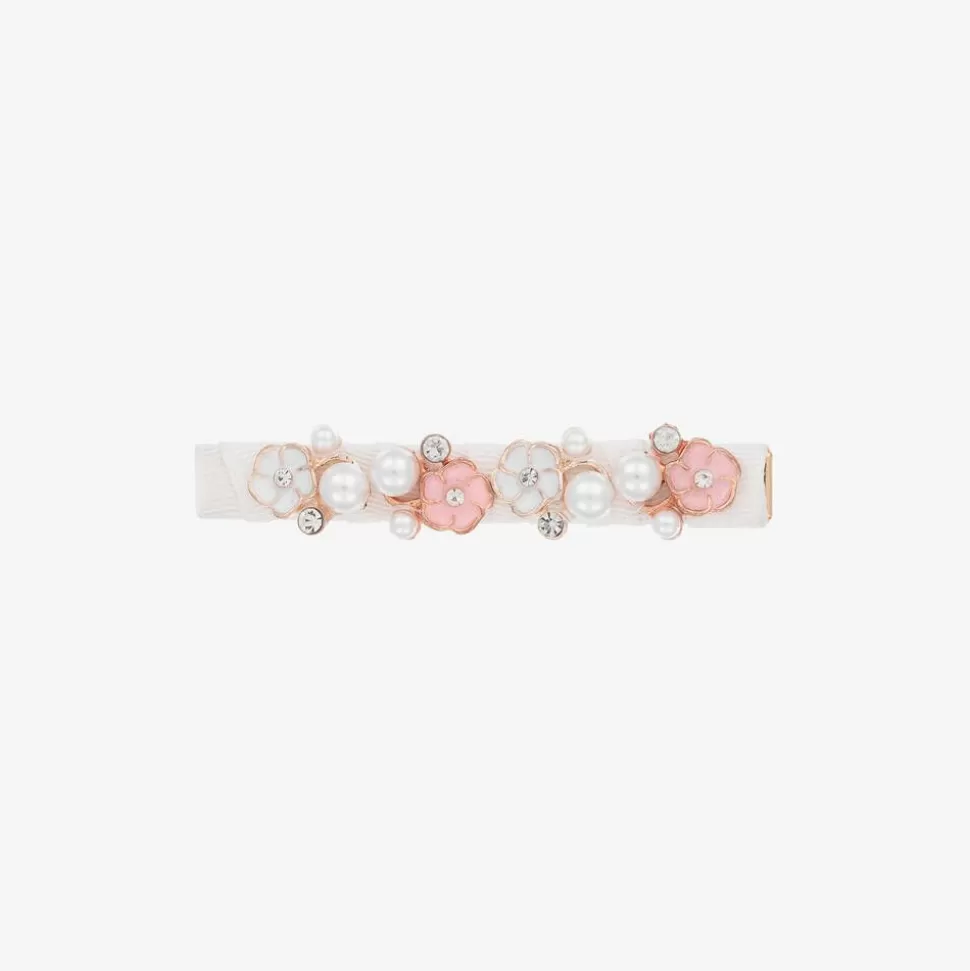 David Charles Girls Ivory Flower Hair Clip (8cm)^ Hair Accessories