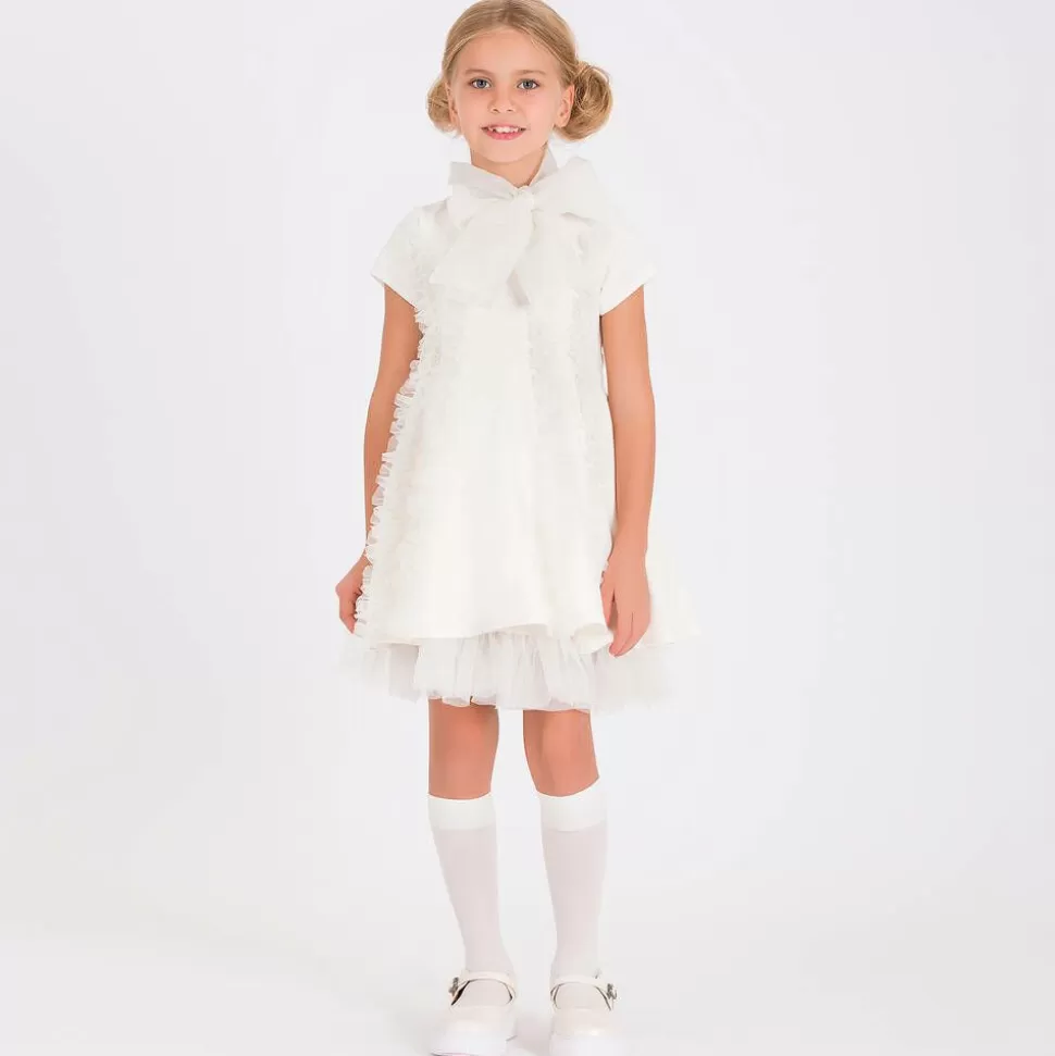 Mama Luma Girls Ivory Glittery Ruffle Dress^ Dresses