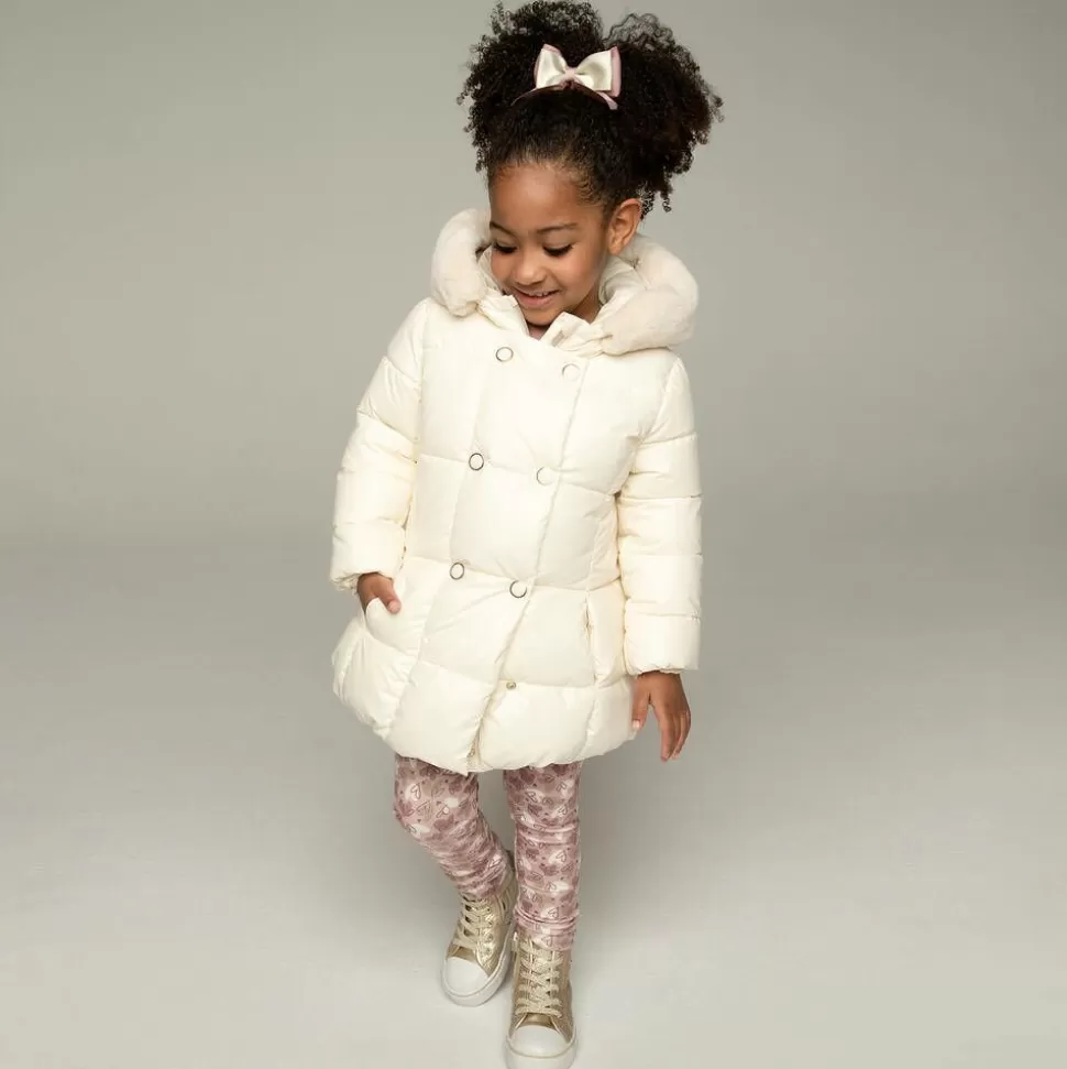 Mayoral Girls Ivory Hooded Puffer Coat^ Coats & Jackets