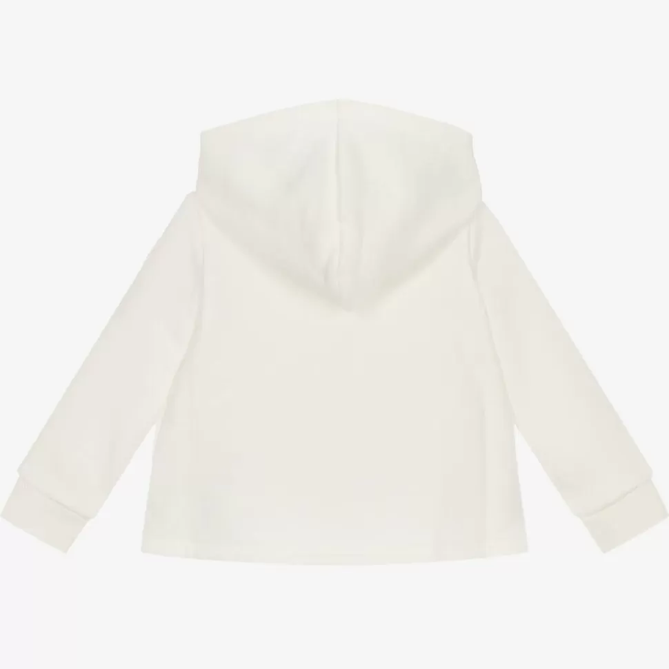 Moncler Enfant Girls Ivory Hooded Zip Up Top^ Tops