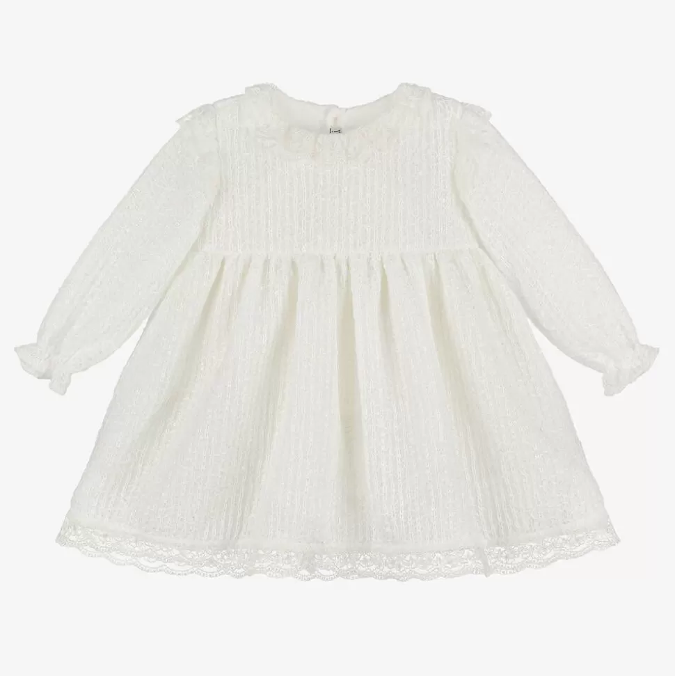 Mebi Girls Ivory Knit & Lace Dress^ Dresses