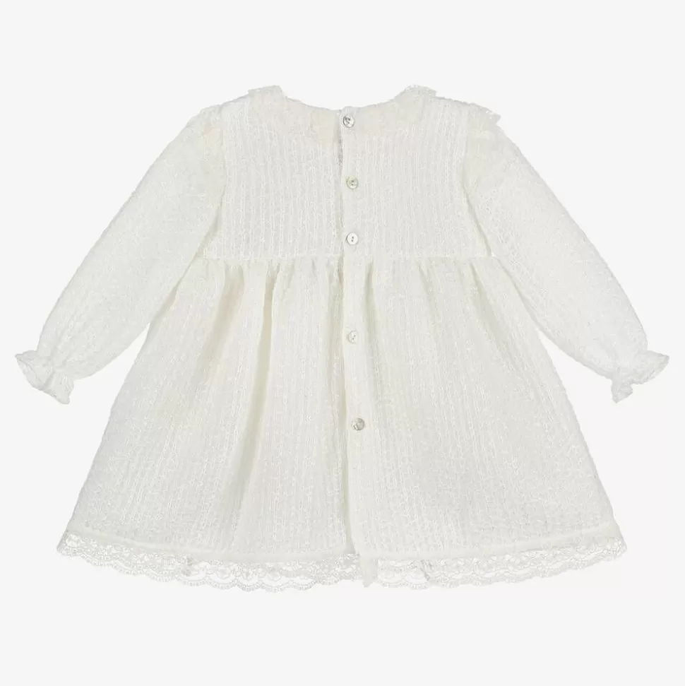 Mebi Girls Ivory Knit & Lace Dress^ Dresses