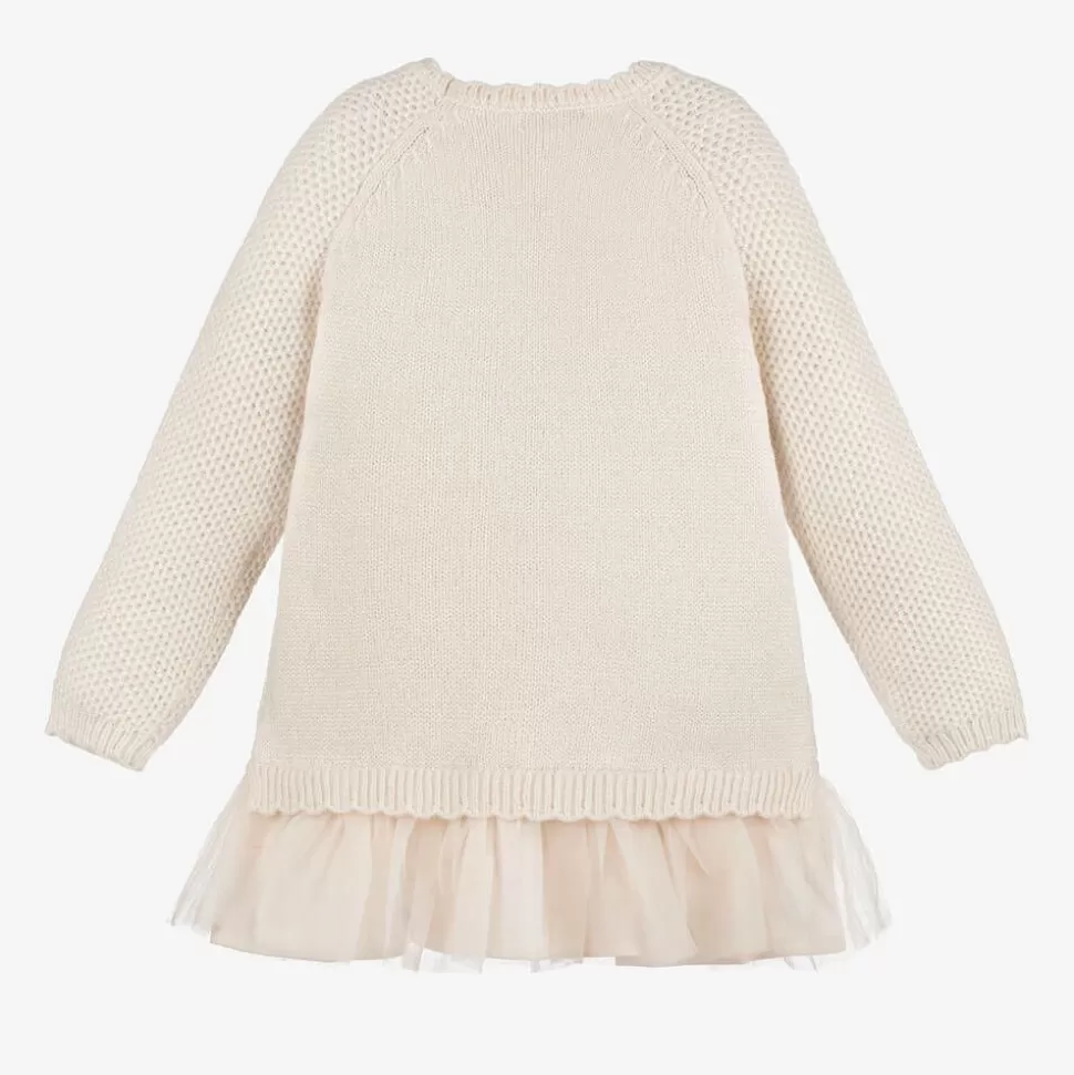 Mayoral Girls Ivory Knitted Dress^ Dresses