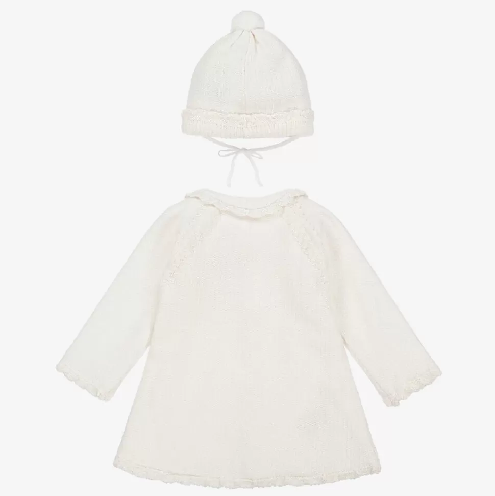 Mayoral Girls Ivory Knitted Pram Coat & Hat Set^ Coats & Jackets