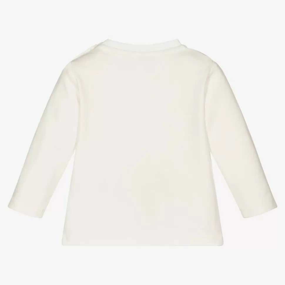 Moncler Enfant Girls Ivory Logo Top^ Tops