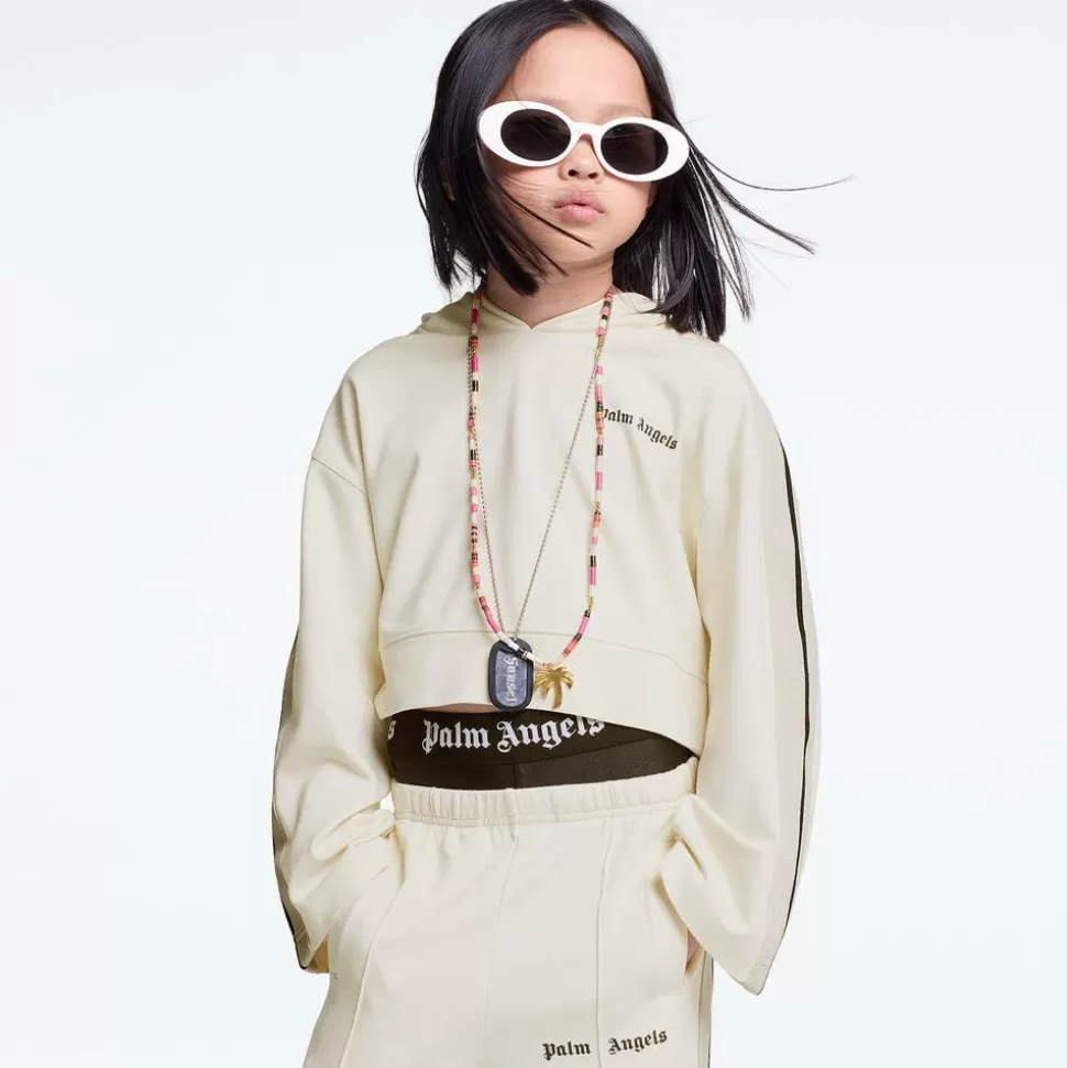 Palm Angels Girls Ivory Milano Jersey Hoodie^ Tops