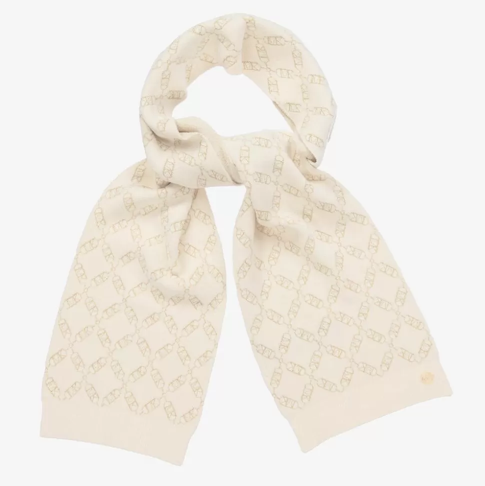 Michael Kors Kids Girls Ivory MK Empire Logo Scarf^ Scarves