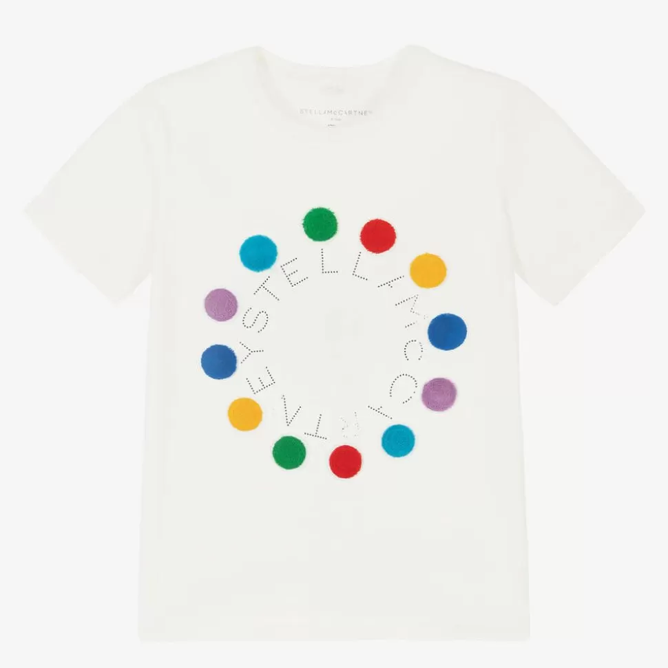 Stella McCartney Kids Girls Ivory Organic Cotton T-Shirt^ Tops