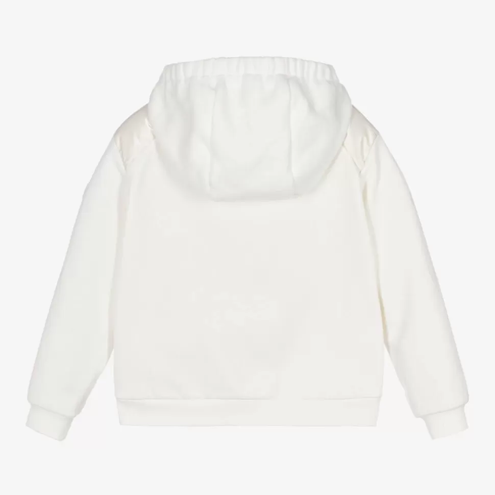 Moncler Enfant Girls Ivory Padded Cotton Zip-Up Top^ Tops
