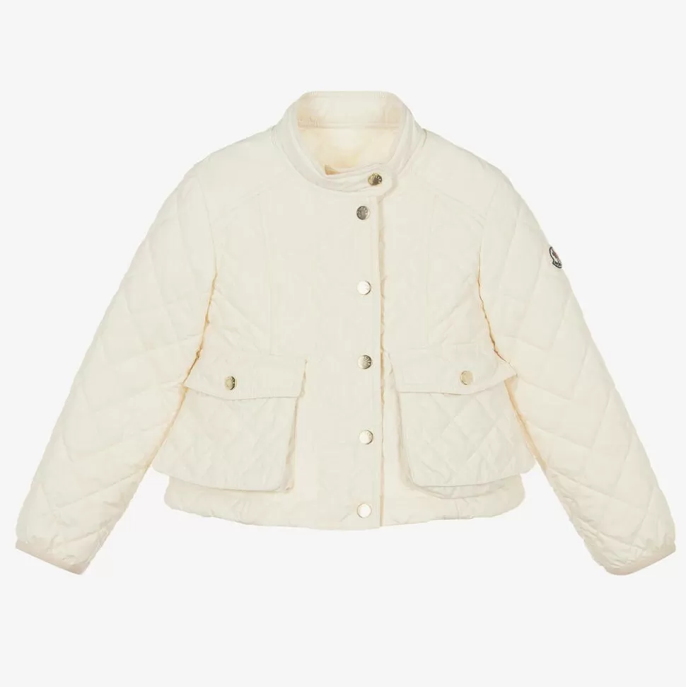 Moncler Enfant Girls Ivory Quilted Kamaria Jacket^ Coats & Jackets