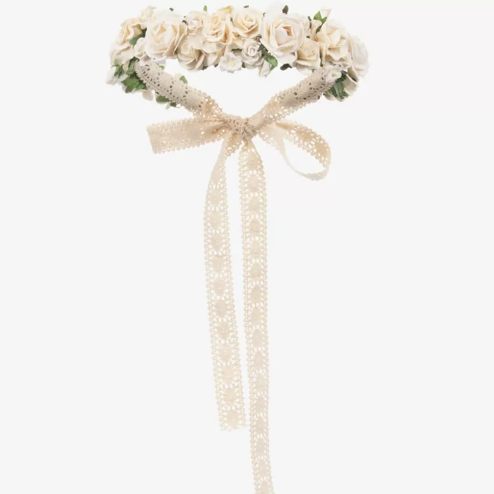 Sienna Likes To Party Girls Ivory Rose Garland^ Hair Accessories