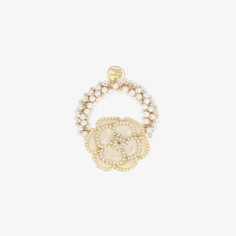David Charles Girls Ivory Rose Hair Elastic (4cm)^ Hair Accessories