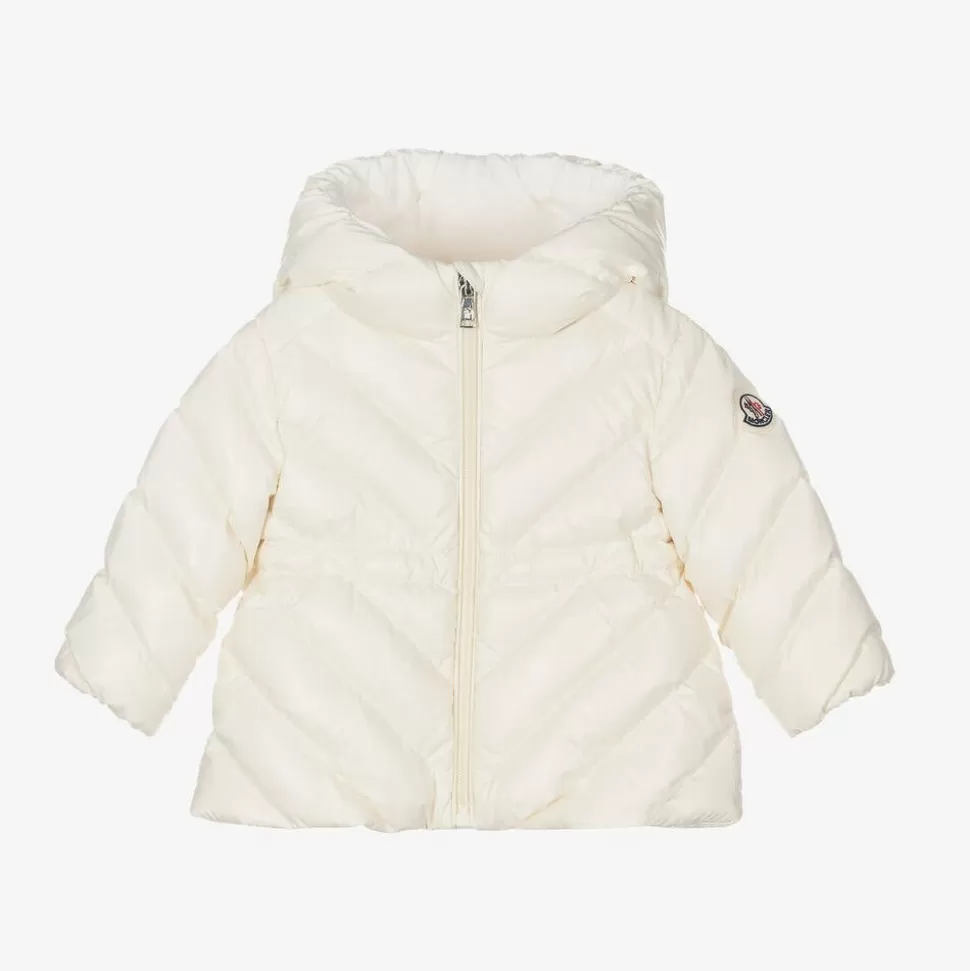 Moncler Enfant Girls Ivory Sanaa Hooded Down Coat^ Coats & Jackets