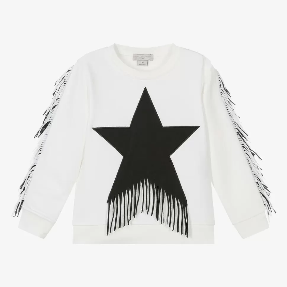 Stella McCartney Kids Girls Ivory Star Fringe Sweatshirt^ Tops
