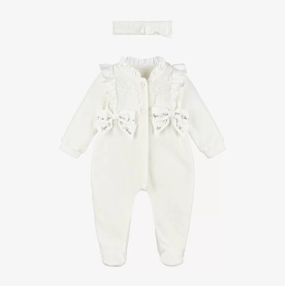 Lapin House Girls Ivory Velour Babygrow Set^ Gifts | Babysuits
