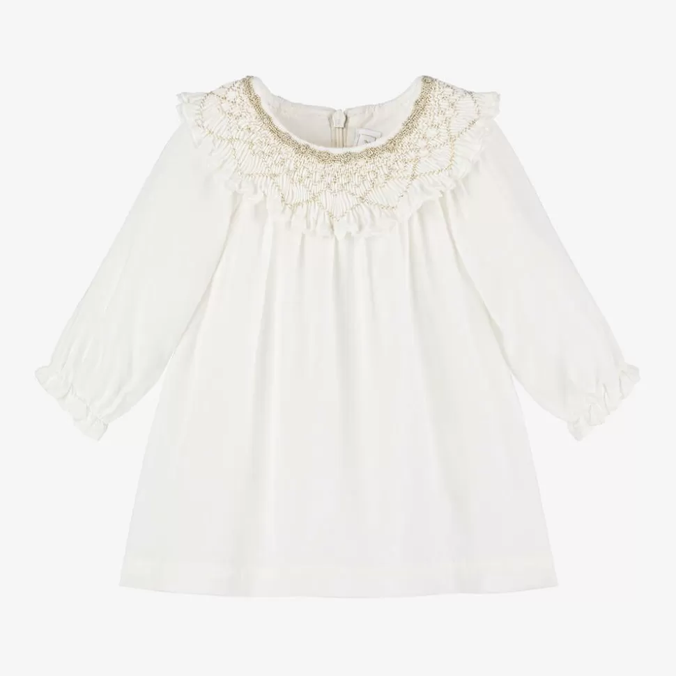 Tartine et Chocolat Girls Ivory Viscose Crêpe Dress^ Dresses