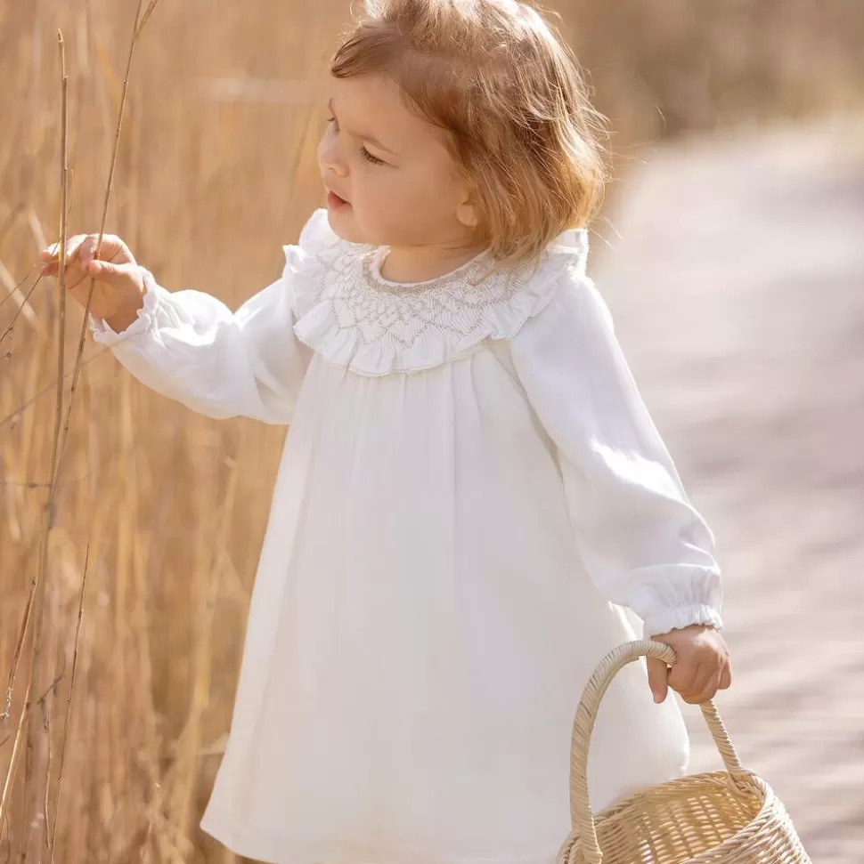 Tartine et Chocolat Girls Ivory Viscose Crêpe Dress^ Dresses