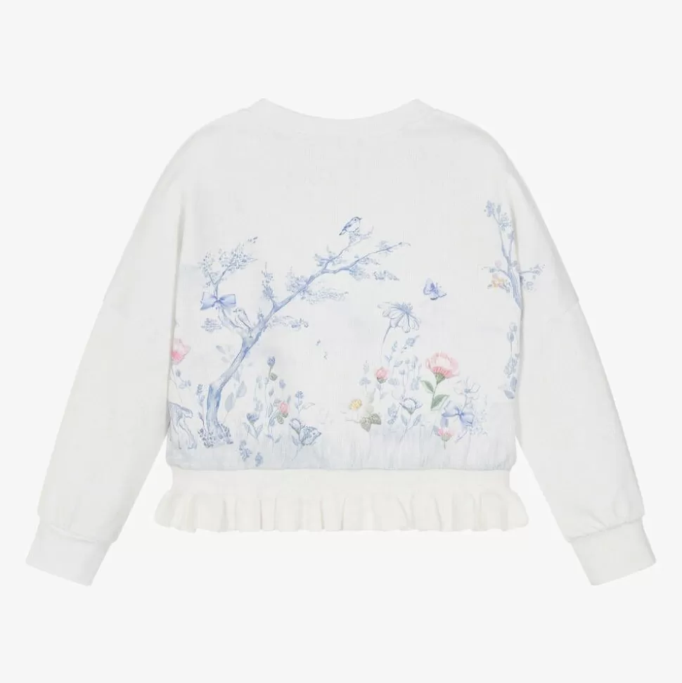 Lapin House Girls Ivory Woodland Print Cotton Sweatshirt^ Tops