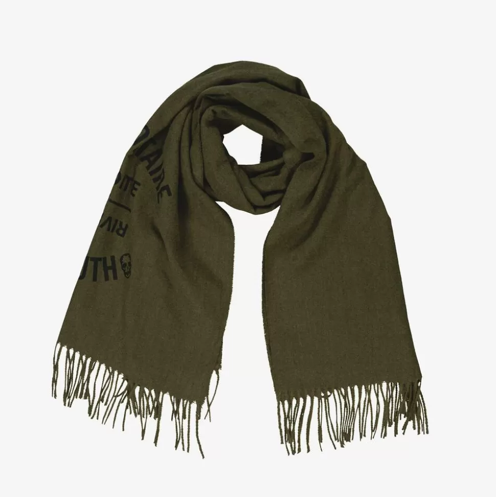 Zadigamp;Voltaire Girls Khaki Green Viscose Insignia Scarf (174cm)^ Scarves