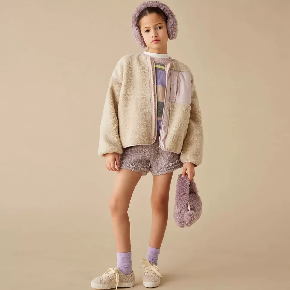 Il Gufo Girls Lilac Purple Wool Tweed Shorts^ Shorts