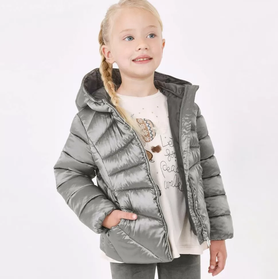 Mayoral Girls Metallic Silver Puffer Jacket^ Coats & Jackets