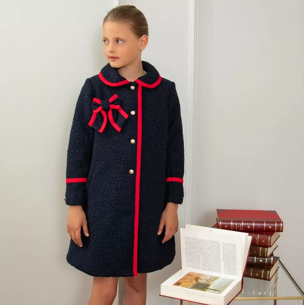 Patachou Girls Navy Blue Bouclé Coat^ Coats & Jackets