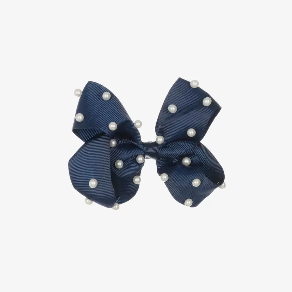 Bowtique London Girls Navy Blue Bow Hair Clip (11cm)^ Hair Accessories