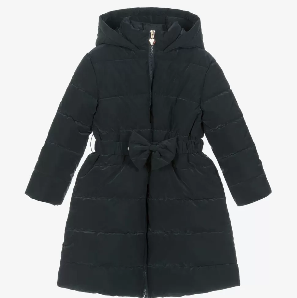 Caramelo Kids Girls Navy Blue Bow Puffer Coat^ Coats & Jackets