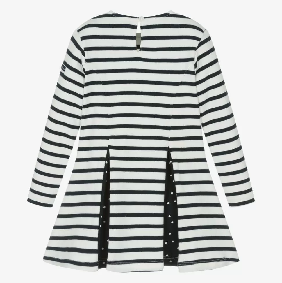 Week-end à la mer Girls Navy Blue Breton Stripe Cotton Dress^ Dresses