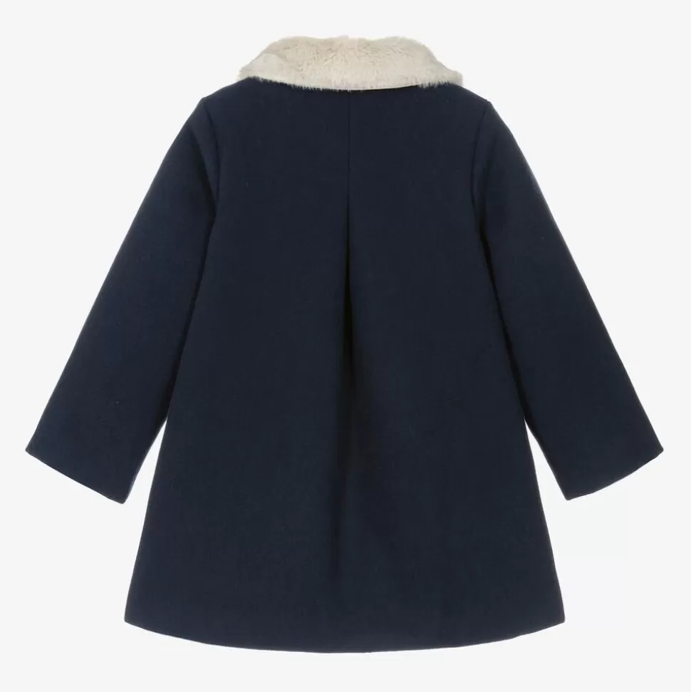 Pureté Du... Bébé Girls Navy Blue Collared Coat^ Coats & Jackets