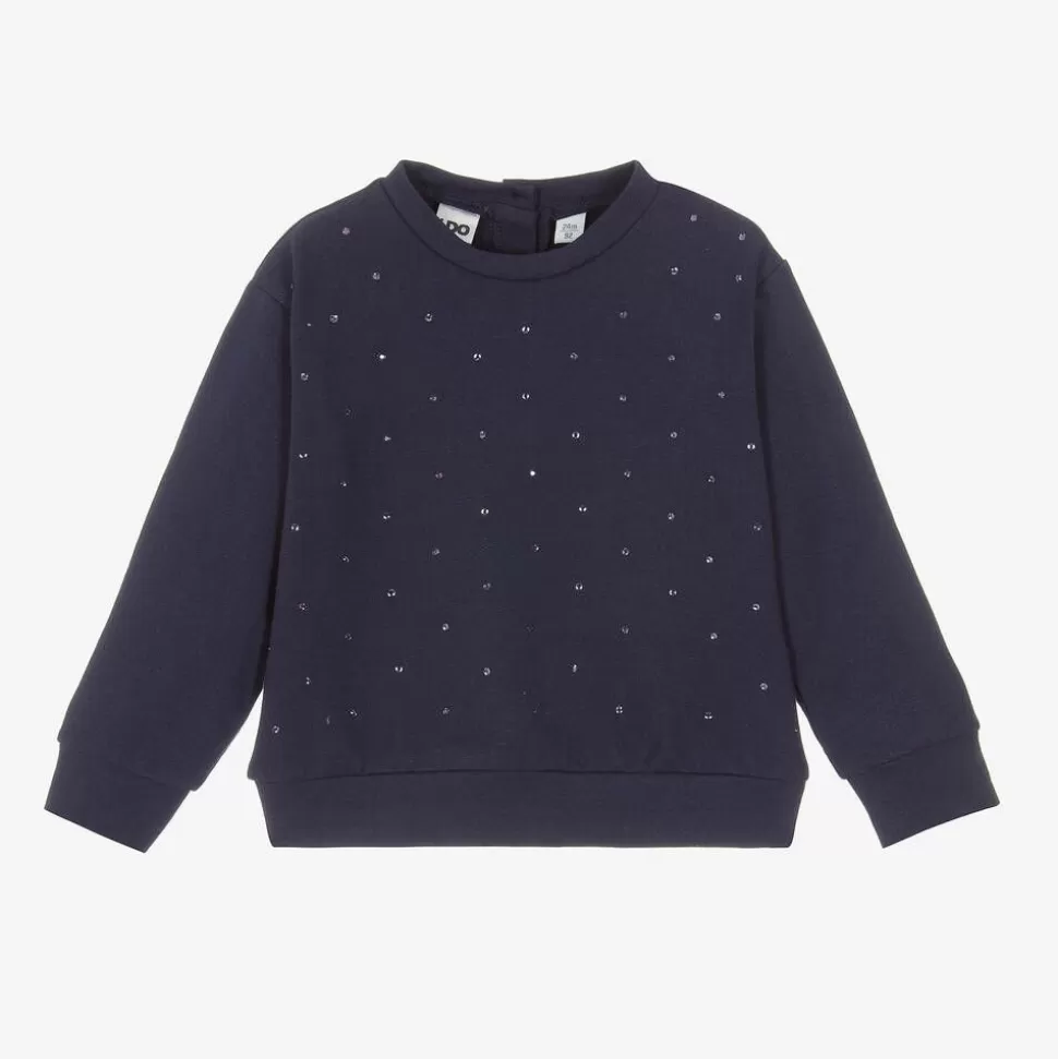iDO Baby Girls Navy Blue Cotton Diamanté Sweatshirt^ Tops