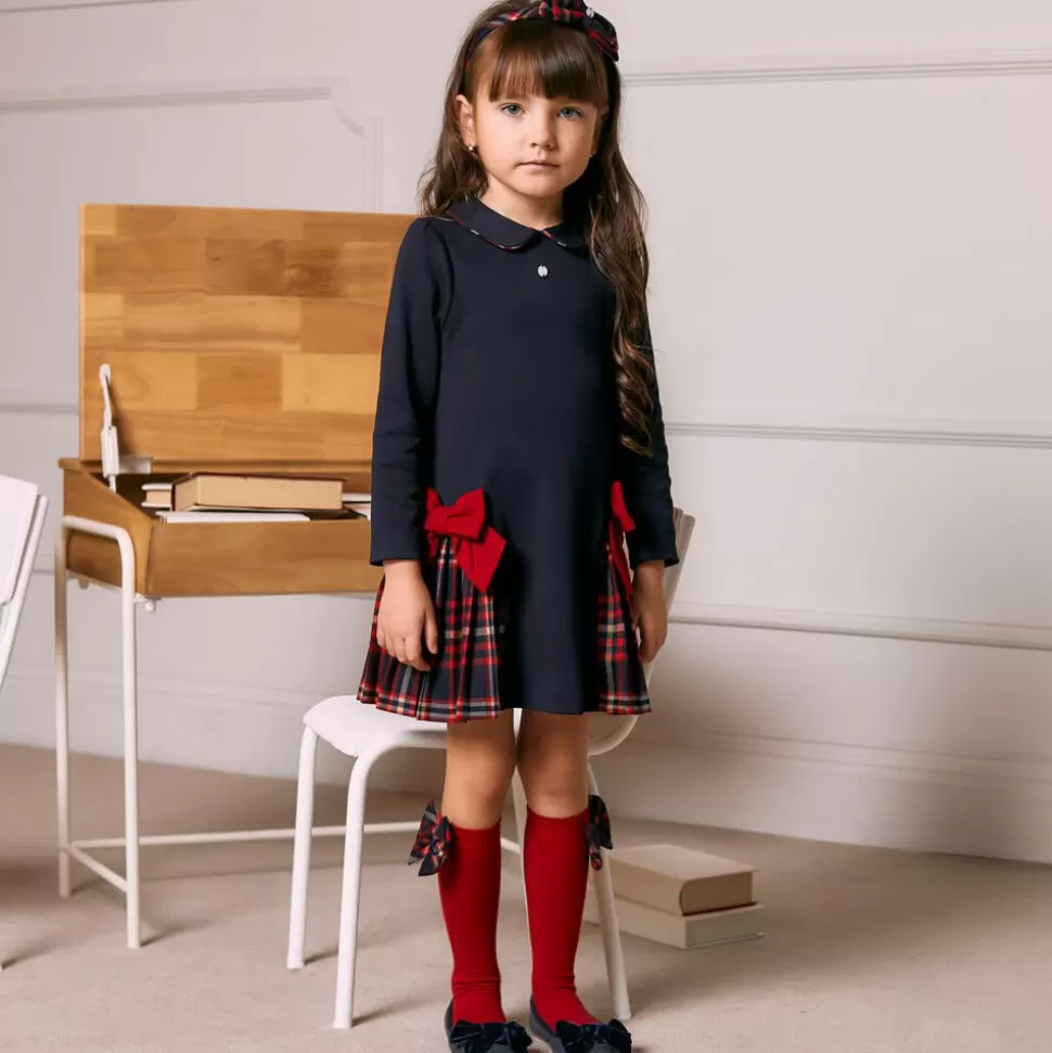 Patachou Girls Navy Blue Cotton Dress^ Dresses