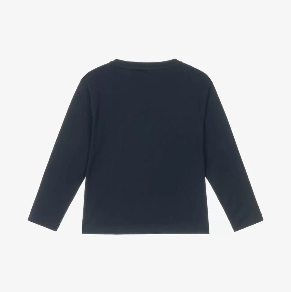 NAME IT Girls Navy Blue Cotton Festive Top^ Tops