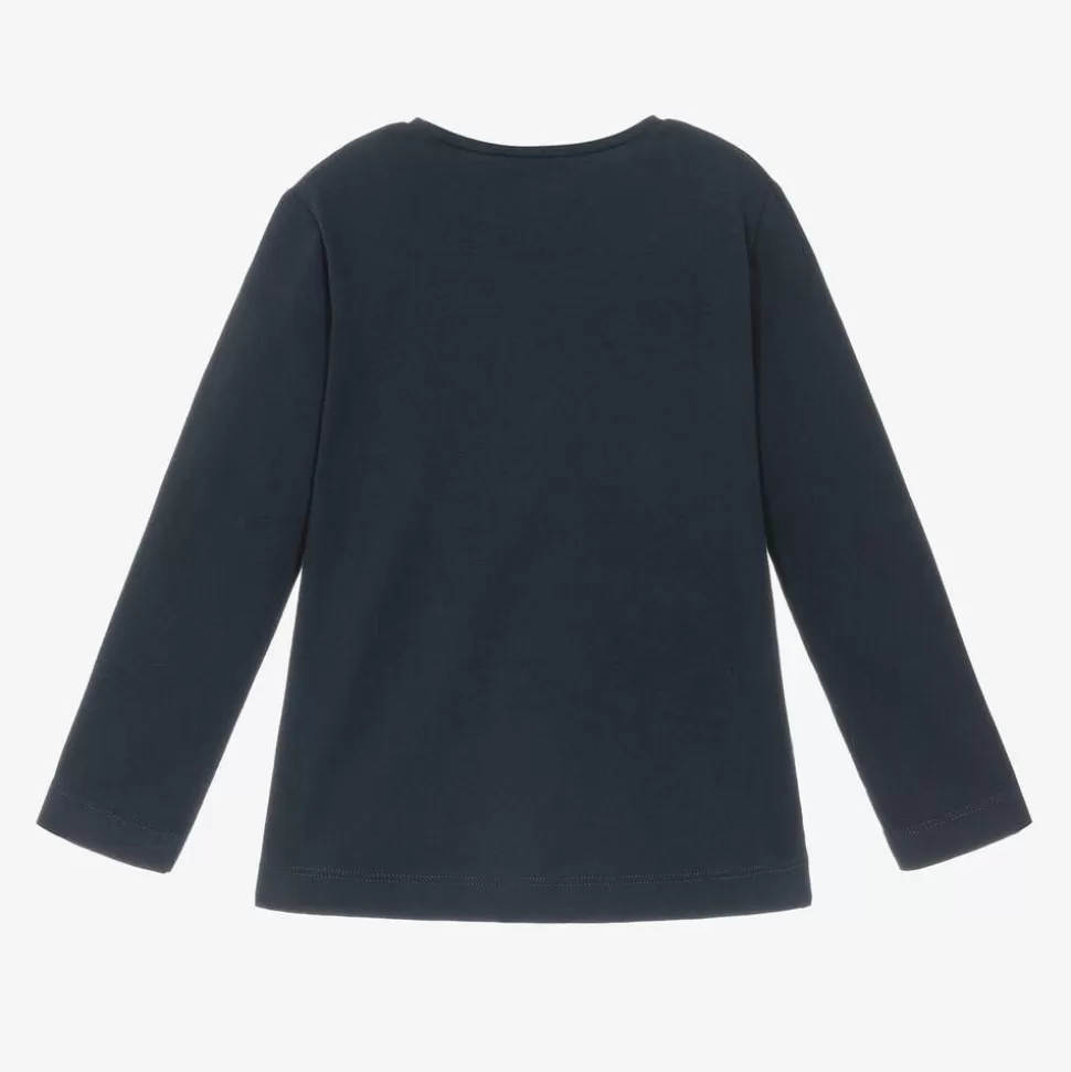 Mayoral Girls Navy Blue Cotton Outfit Print Top^ Tops