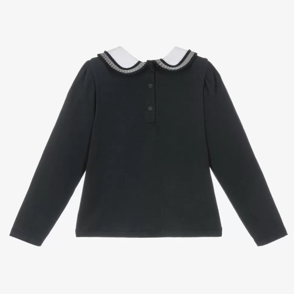 Patachou Girls Navy Blue Cotton Top^ Tops