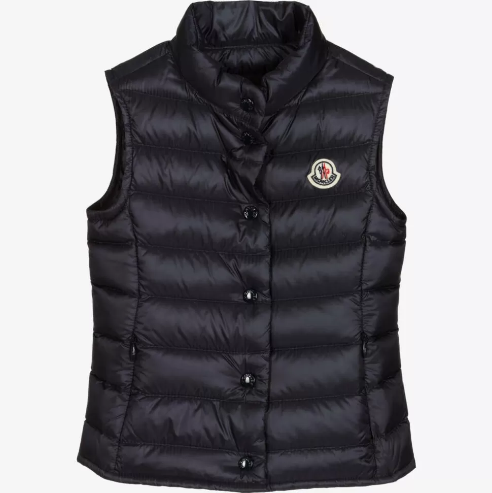 Moncler Enfant Girls Navy Blue Down Padded Liane Puffer Gilet^ Coats & Jackets